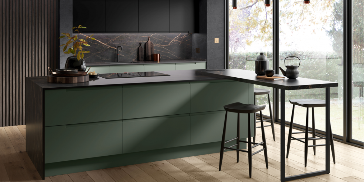 Green Contemporary Kitchen