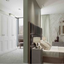 Wardrobe Shaker door, chrome knob handles, built in or free standing options available