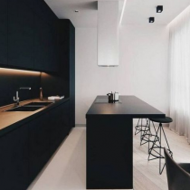 Contemporary Island, with lots of space left for seating. 