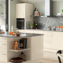 Flat door, peninsula, book shelves, feature extractor.