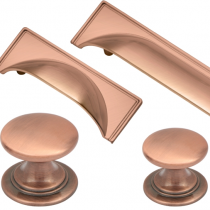 Windsor Rose Gold Cup Handle & Knob Collection available in a selection of sizes