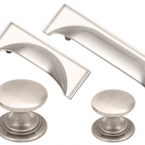 Windsor Brushed Nickel Cup Handles & Knob Collection 
