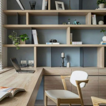 Home Library idea contemporary desk, shelving and storage