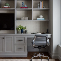 Home office idea, TV stand, desk, shelving and storage