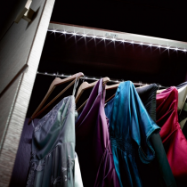 Wardrobe rechargable light for internal visibility