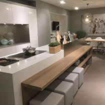 Island with lower level seating and storage