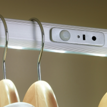 Wardrobe LED light rail for internal visibility