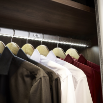 Wardrobe LED light rail for internal visibility