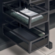 Wardrobe pull out shelving