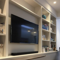 TV Stand idea,contemporary shelves and drawers. 