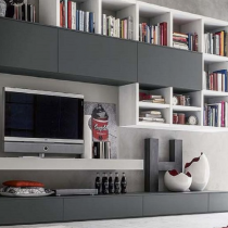 TV Stand idea, contemporary, shelving. 